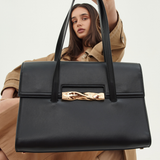 Bally Baroque Fold Black Leather Shoulder Bag