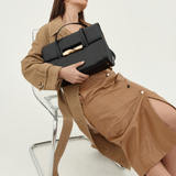 Bally Baroque Fold Black Leather Shoulder Bag