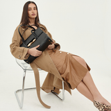 Bally Baroque Fold Black Leather Shoulder Bag