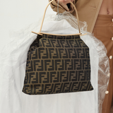 Fendi 1990’s Rare FF Zucca Monogram Canvas Hoop Handle Bag