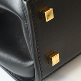 Bally Baroque Fold Black Leather Shoulder Bag