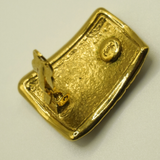 Yves Saint Laurent YSL Croco-Embossed Clip-On Earrings 1980s Goossens