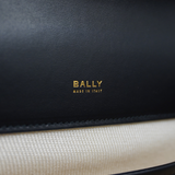 Bally Baroque Fold Black Leather Shoulder Bag