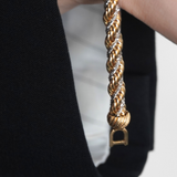 Christian Dior 1970's -1980's Gold & Silver Two Tone Twist Chain Bracelet