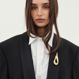Givenchy 1990's Gold Flame Loop Brooch
