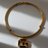 Givenchy 1980's 4G Logo Torque Collar Necklace
