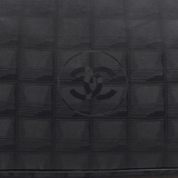 Chanel 2000s New Travel Line Black Nylon Jacquard Medium Tote Bag