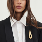 Givenchy 1990's Gold Flame Loop Brooch