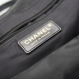 Chanel 2000s New Travel Line Black Nylon Jacquard Medium Tote Bag