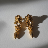 Christian Dior 1990’s-2000’s Rare Floral Swing Drop pierced Earrings