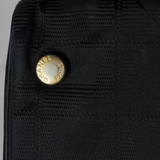 Chanel 2000s New Travel Line Black Nylon Jacquard Medium Tote Bag