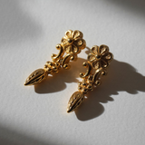 Christian Dior 1990’s-2000’s Rare Floral Swing Drop pierced Earrings