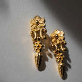 Christian Dior 1990’s-2000’s Rare Floral Swing Drop pierced Earrings