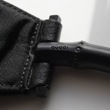 Gucci Bamboo Nylon Leather Black Shoulder Bag