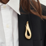 Givenchy 1990's Gold Flame Loop Brooch