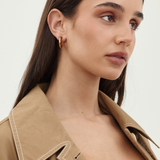 Givenchy 1970’s Gold Amber Marbled Enamel Hoop Clip-On Earrings