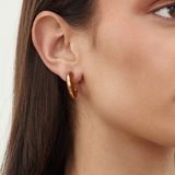 Givenchy 1970’s Gold Amber Marbled Enamel Hoop Clip-On Earrings
