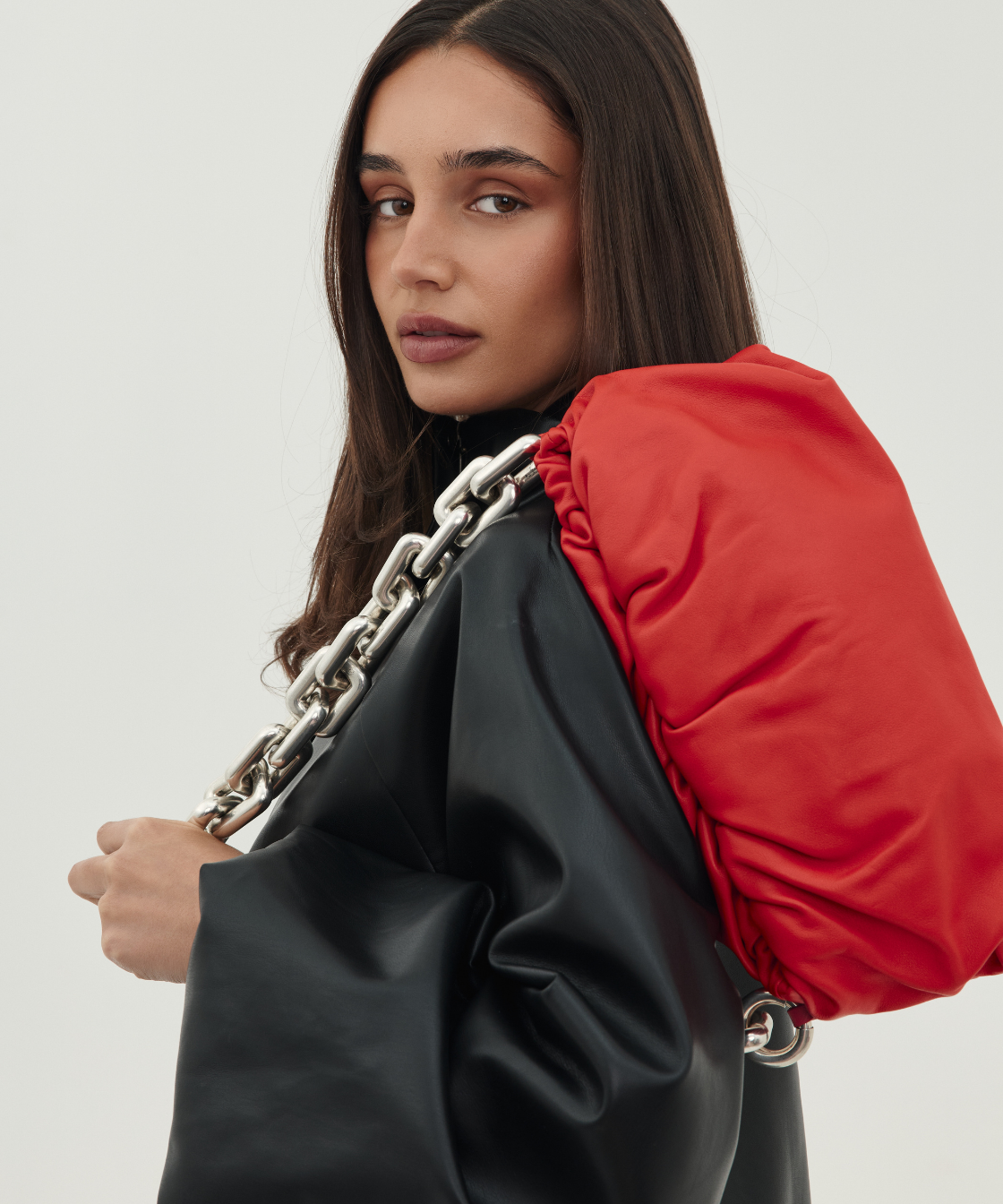 Bottega Veneta Red Chain Pouch Bag