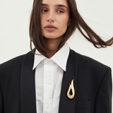 Givenchy 1990's Gold Flame Loop Brooch