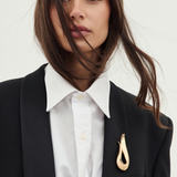 Givenchy 1990's Gold Flame Loop Brooch