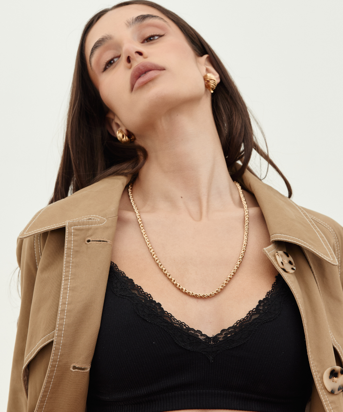 Christian Dior 1970's Gold Tone Twist Chain Necklace