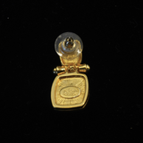 Classics 1990’s Faux Amber & Onyx Gold Tone Post Earrings