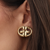 Givenchy 1990's Gold Interlocking Monogram Earrings