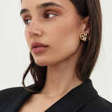 Givenchy 1990's Gold Interlocking Monogram Earrings