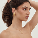 Christian Dior - 1980s Trotter Oblique Gold Earrings