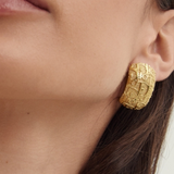 Christian Dior - 1980s Trotter Oblique Gold Earrings