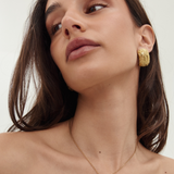 Christian Dior - 1980s Trotter Oblique Gold Earrings