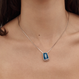 Givenchy 1981 Silver Plated Blue G pendant