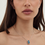 Givenchy 1981 Silver Plated Blue G pendant