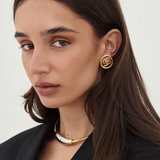 Chanel 1997 Coco Turn-Lock Circle Clip-On Earrings