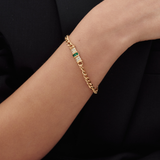Christian Dior 1970's Rhinestones, Gold-Plated Curb Chain Bracelet