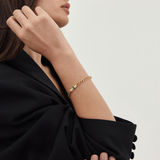 Christian Dior 1970's Rhinestones, Gold-Plated Curb Chain Bracelet