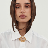Chanel 1993 CC Circle Gold Plated Brooch