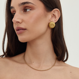 Chanel 1980's - CC Sunburst Medallion Gold Plated Clip-On Earrings