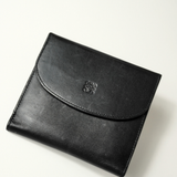 LOEWE - c. 1990’s Black Leather Anagram Trifold Envelope Wallet