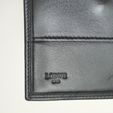 LOEWE - c. 1990’s Black Leather Anagram Trifold Envelope Wallet