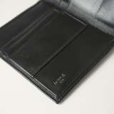 LOEWE - c. 1990’s Black Leather Anagram Trifold Envelope Wallet