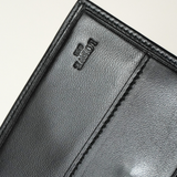 LOEWE - c. 1990’s Black Leather Anagram Trifold Envelope Wallet