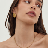 Chanel 1980's - CC Sunburst Medallion Gold Plated Clip-On Earrings