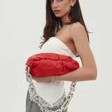 Bottega Veneta Red Chain Pouch Bag