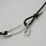 Christian Dior Silver Safety Pin Rhinestone Choker Necklace