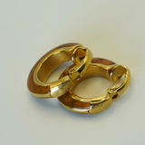 Givenchy 1970’s Gold Amber Marbled Enamel Hoop Clip-On Earrings