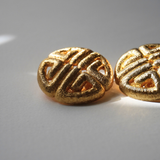 Givenchy 1980s - 4G Logo Textured Clip-On Earrings