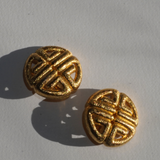 Givenchy 1980s - 4G Logo Textured Clip-On Earrings