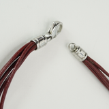 BVLGARI 1980's Multi-Strand Burgundy Leather Cord Choker