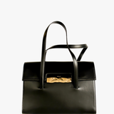 Bally Baroque Fold Black Leather Shoulder Bag
